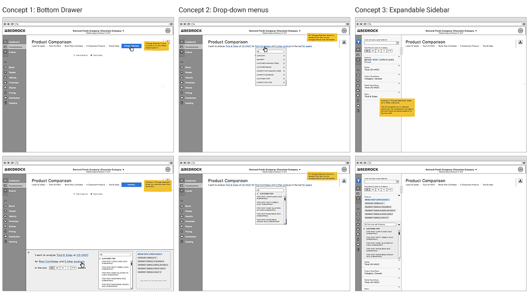 Bedrock Analytics Selections